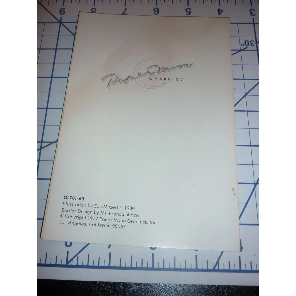 Paper Moon Graphics Zoe Mozert Dream Girl Art Deco Greeting Card GL701-60 1977
